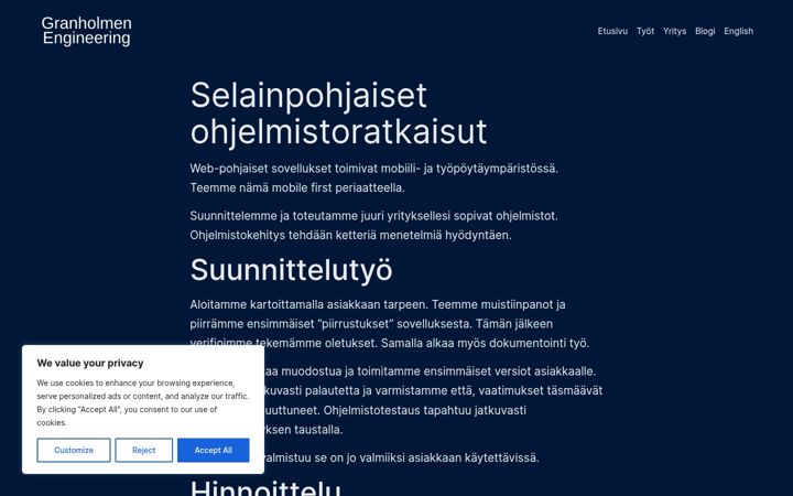 Screenshot of granholmen.fi