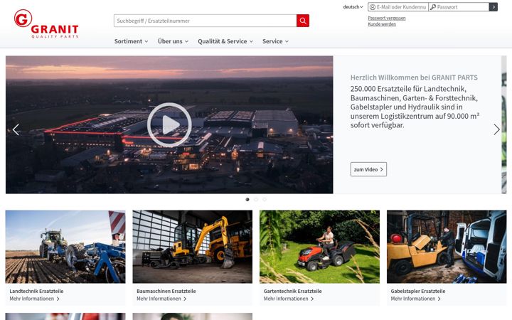 Screenshot of granit-parts.ch