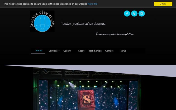 Screenshot of granitecityevents.com