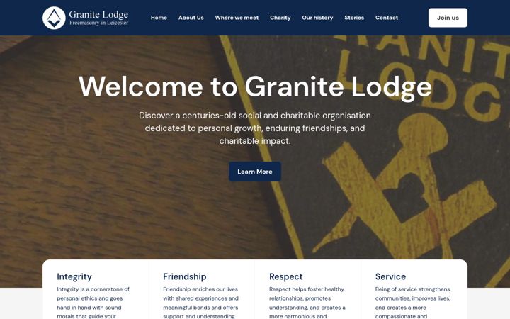 Screenshot of granitelodge2028.org.uk