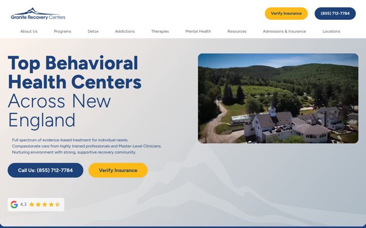 Screenshot of graniterecoverycenters.com