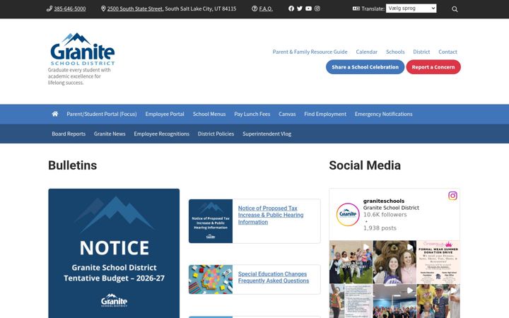 Screenshot of graniteschools.org