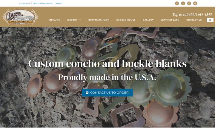 Screenshot of granitestationsaddlery.com