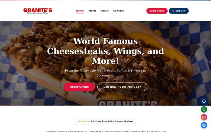 Screenshot of graniteswings.com