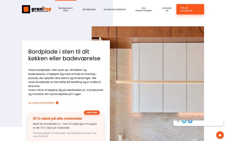 Screenshot of granitop.dk
