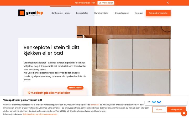Screenshot of granitop.no