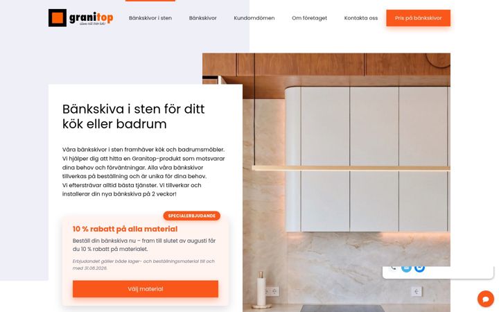 Screenshot of granitop.se