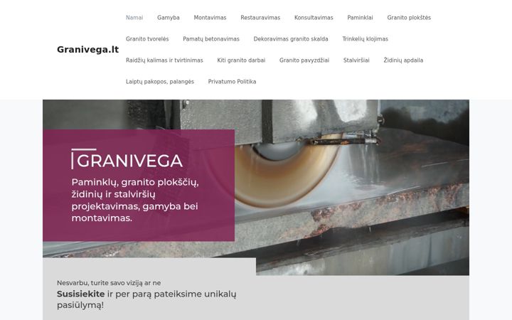 Skærmbillede af granivega.lt