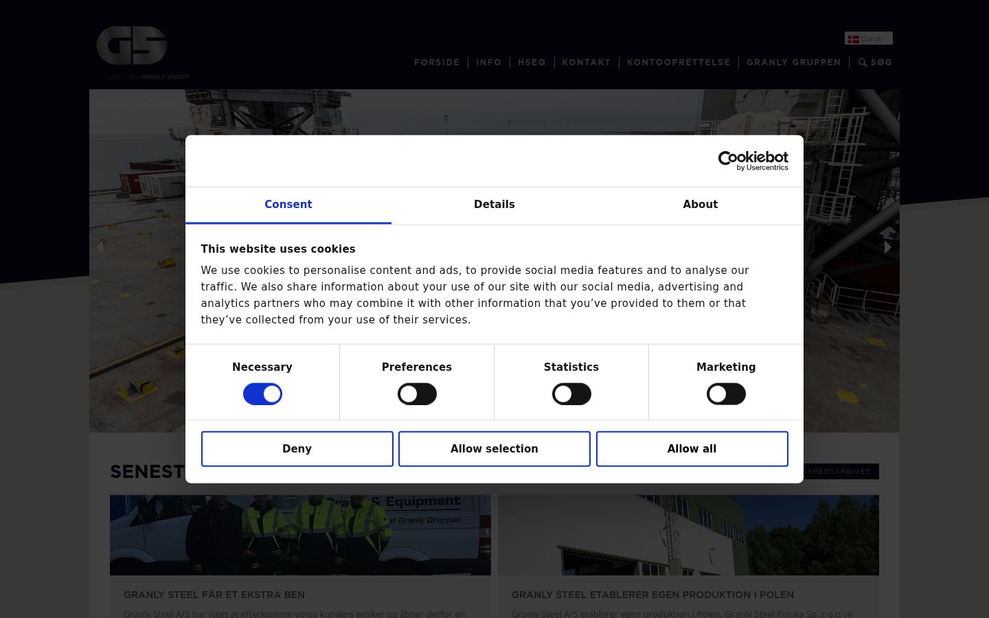 Screenshot tal-banner tal-kunsens muri qabel kwalunkwe interazzjoni