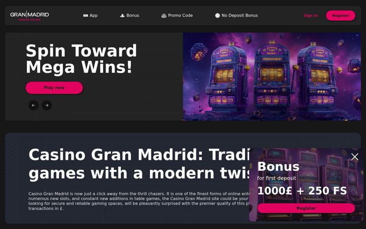 Screenshot of granmadrid-casino.net