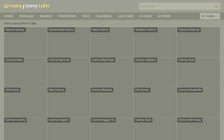 Screenshot di grannypussytube.com