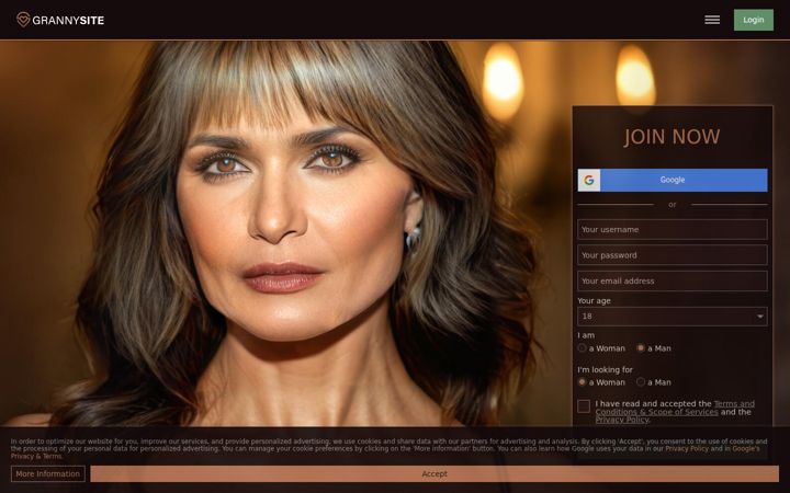 Screenshot of grannysite.com