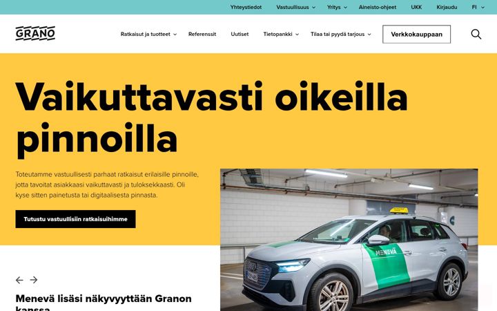 Captura de ecrã de grano.fi