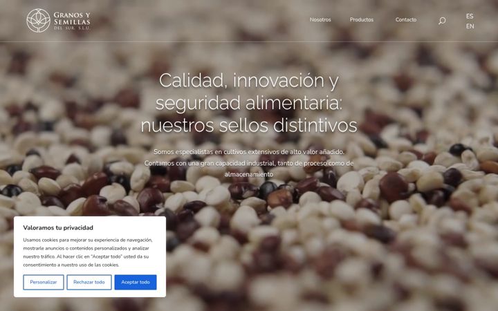 Screenshot of granosysemillasdelsur.com