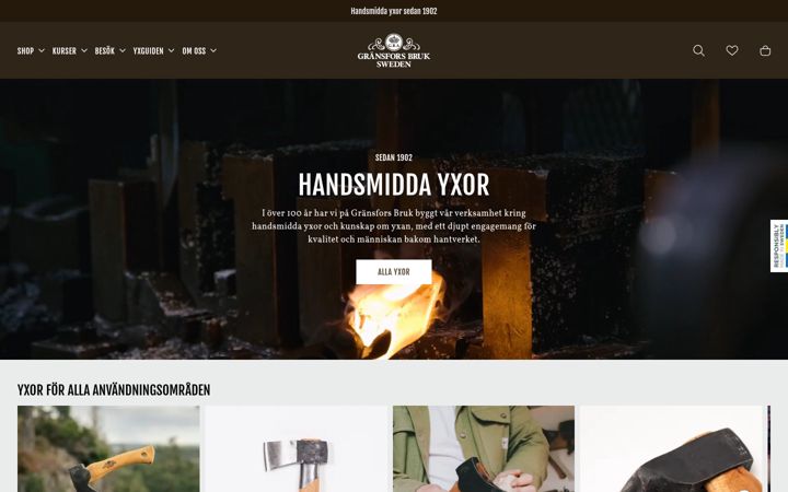 Screenshot of gransforsbruk.com
