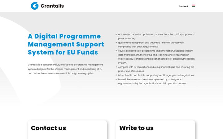 Screenshot of grantalis.eu
