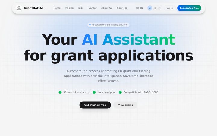 Screenshot of grantbot.ai