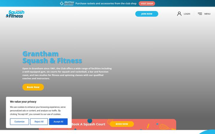 Screenshot of granthamsquash.co.uk