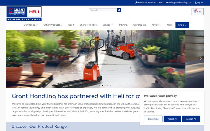 Screenshot of granthandling.com