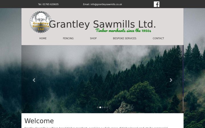 Screenshot of grantleysawmills.com