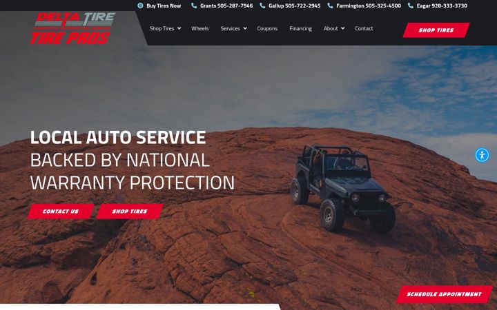 Screenshot of grantsdeltatire.com