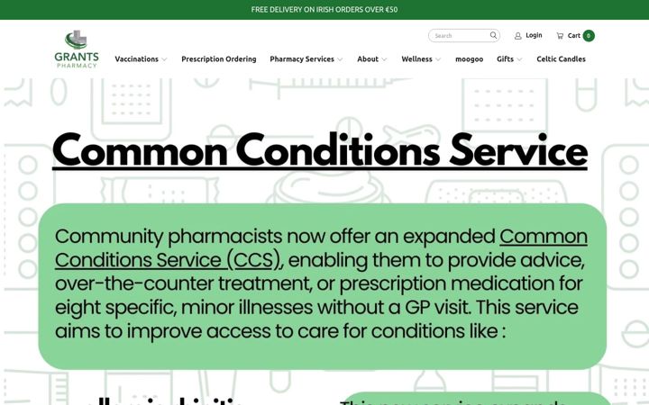 Screenshot of grantspharmacy.ie