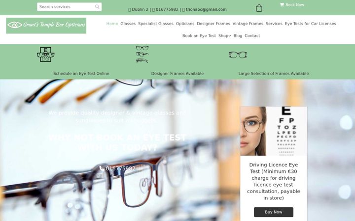 Screenshot of grantstemplebaropticians.ie