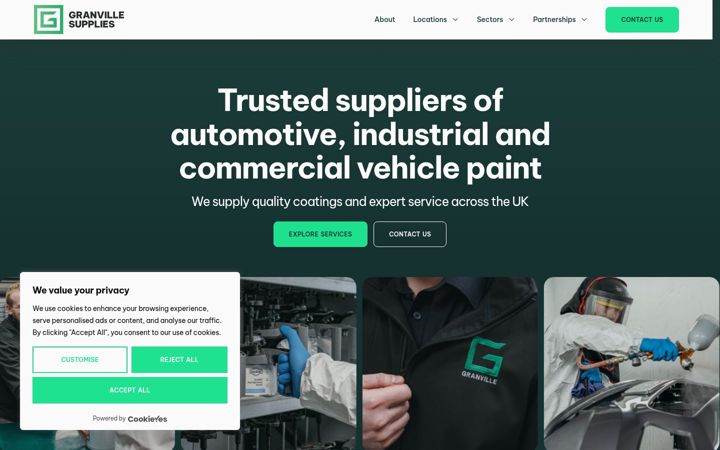 Screenshot of granvillesupplies.co.uk