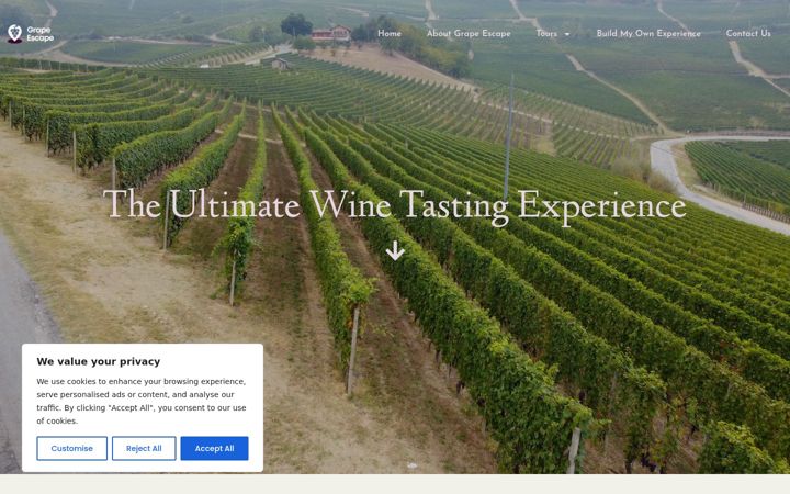 Screenshot of grape-escape.com