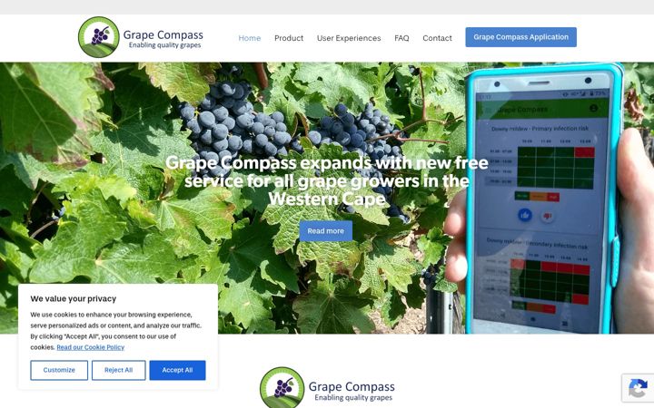 Screenshot of grapecompass.com