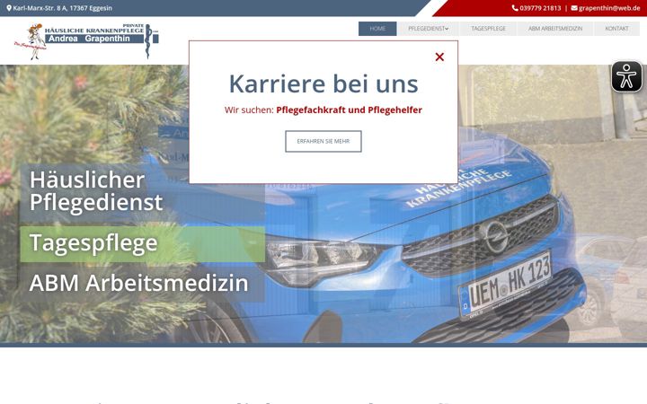 Screenshot of grapenthin-pflegedienst.de