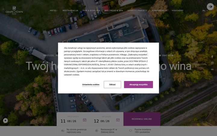 Screenshot of grapetownhotel.pl