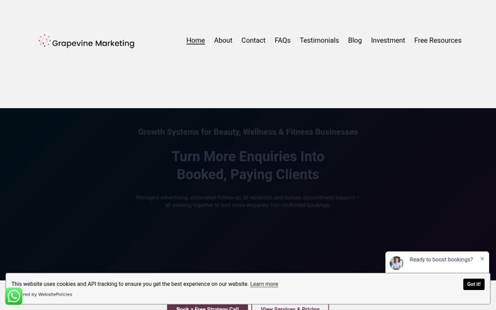 Screenshot of grapevinemarketing.co