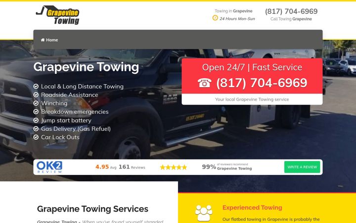 Screenshot of grapevinetowing.net