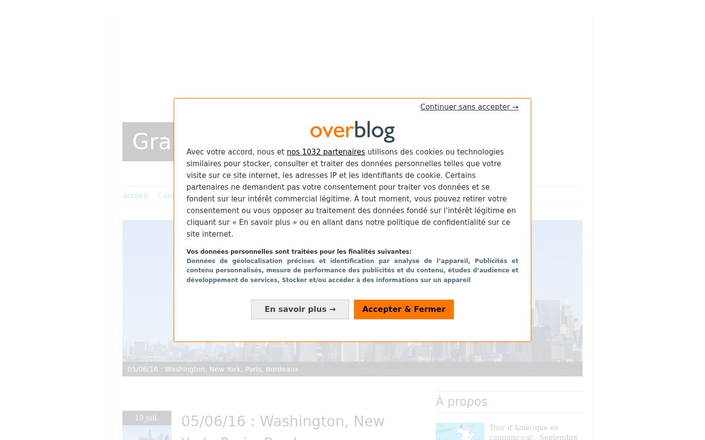 Captura de ecrã do banner de consentimento apresentado antes de qualquer interação