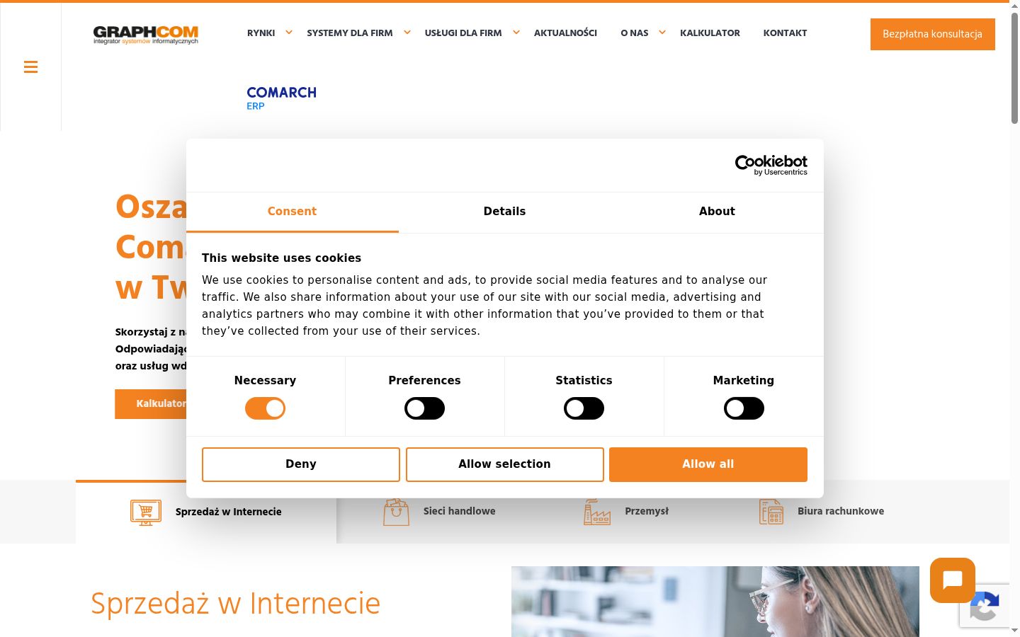 Screenshot of the consent banner shown before any interaction
