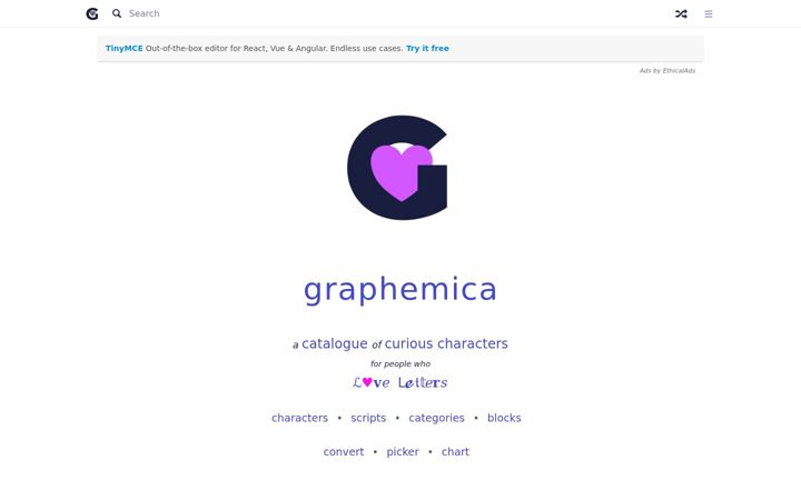 Screenshot of graphemica.com