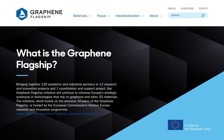 Screenshot of graphene-flagship.eu