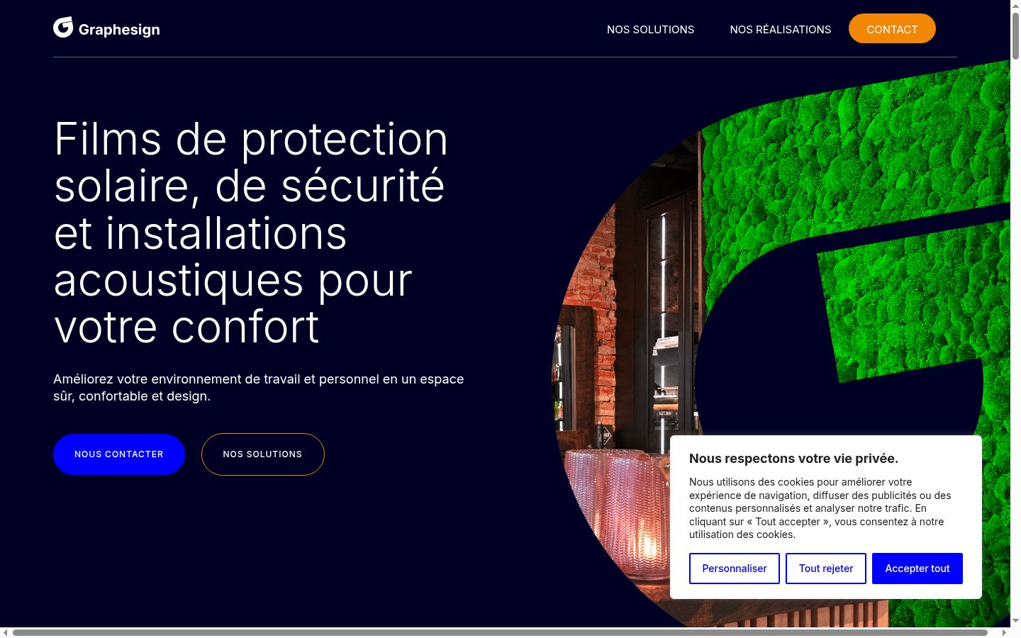 Capture d'écran de la bannière de consentement affichée avant toute interaction