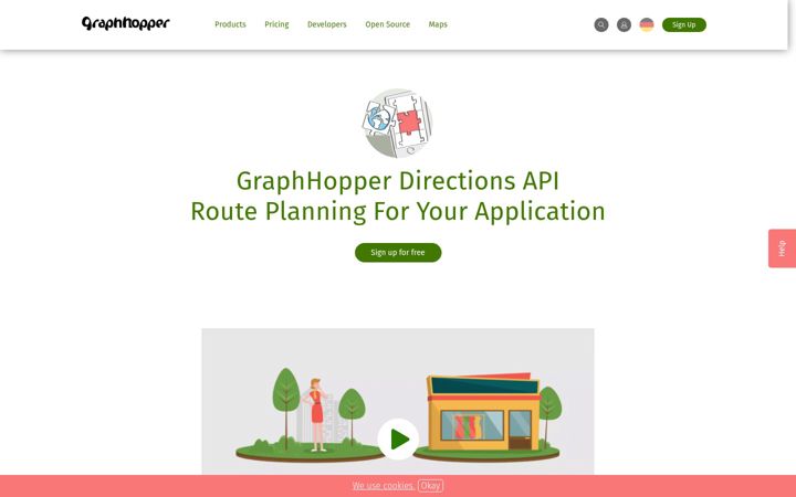 Screenshot of graphhopper.com