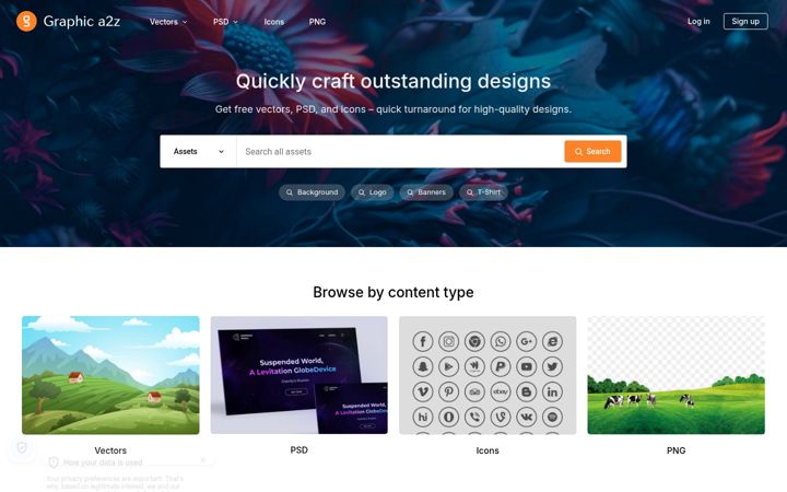 Screenshot of graphica2z.com