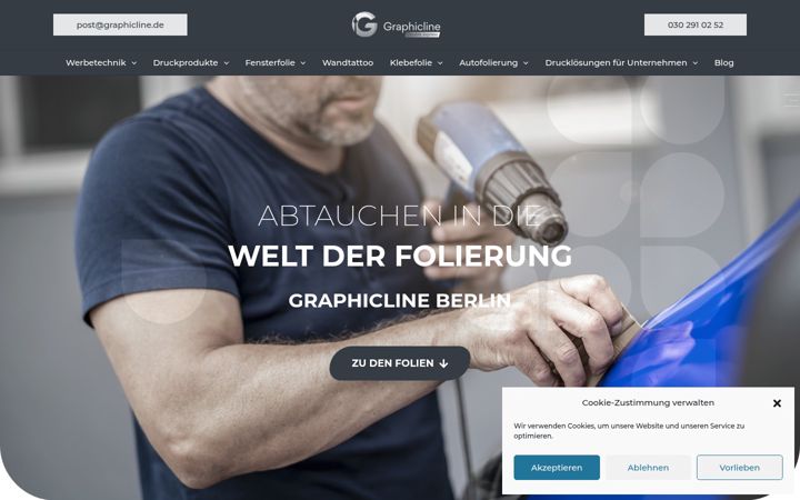 Screenshot of graphicline-berlin.de