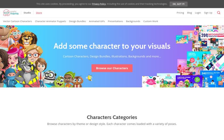 Screenshot of graphicmama.com