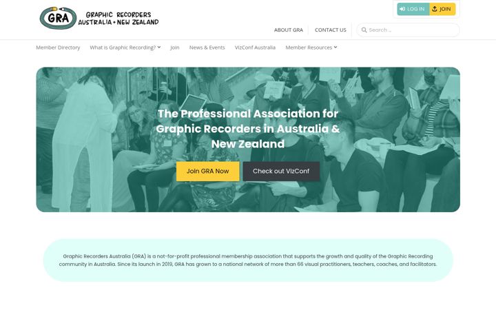 Screenshot of graphicrecorders.org.au