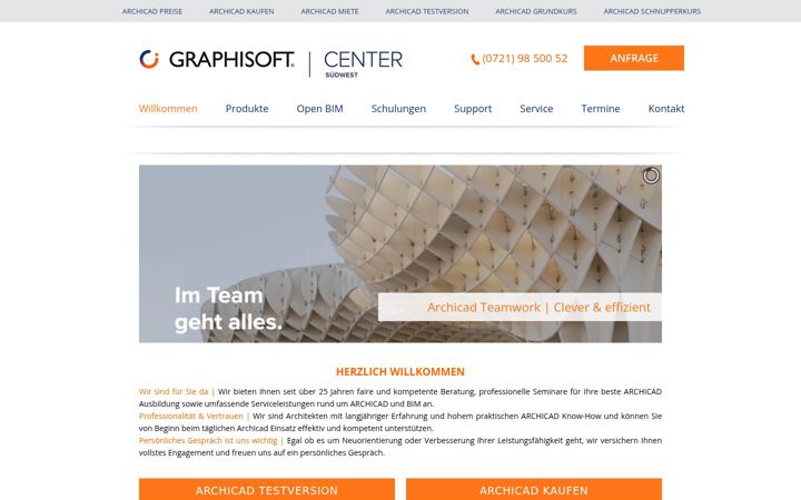 Screenshot of graphisoft-suedwest.de