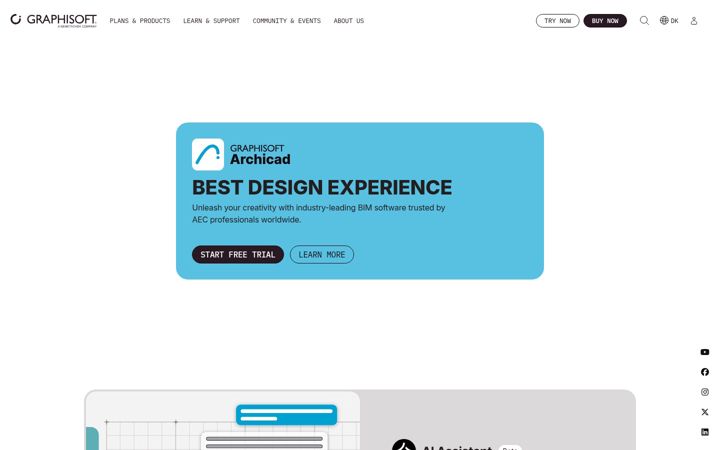 Captură de ecran a graphisoft.com