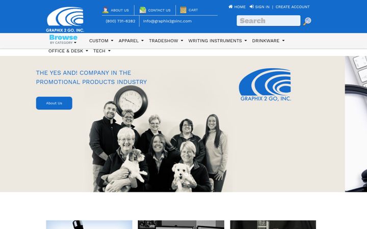 Screenshot of graphix2goinc.com