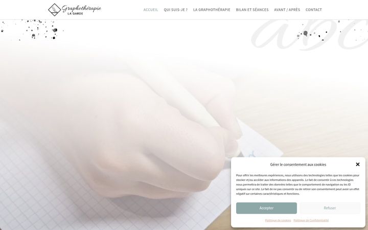Screenshot of graphotherapielagarde.com