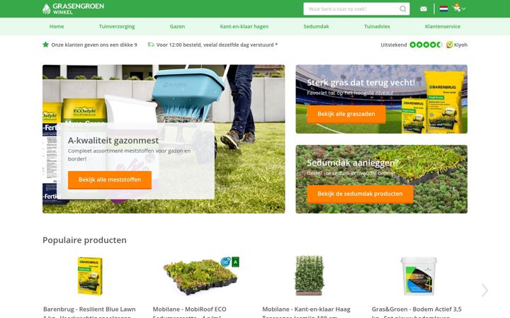 Screenshot of grasengroenwinkel.nl