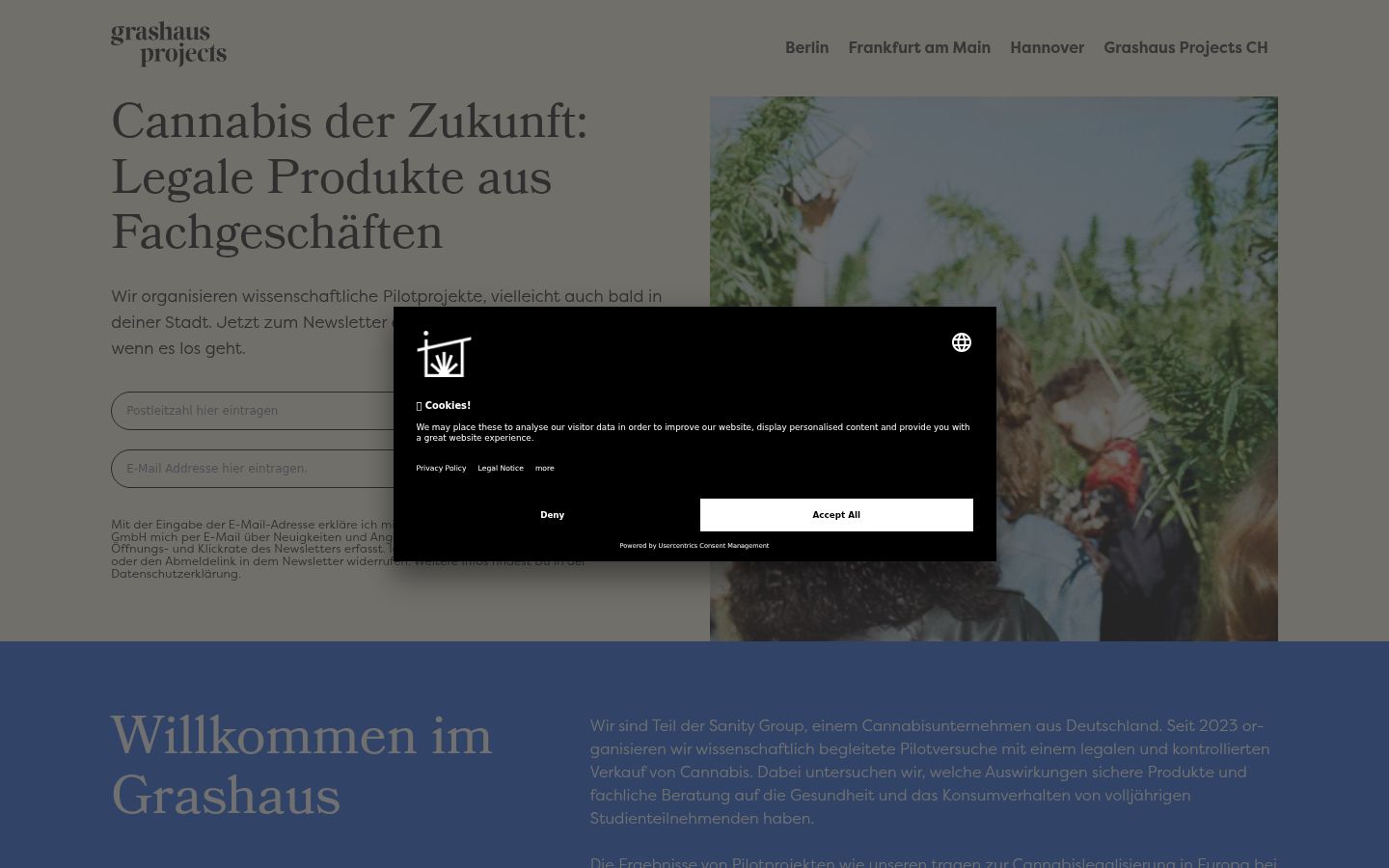Screenshot tal-banner tal-kunsens muri qabel kwalunkwe interazzjoni